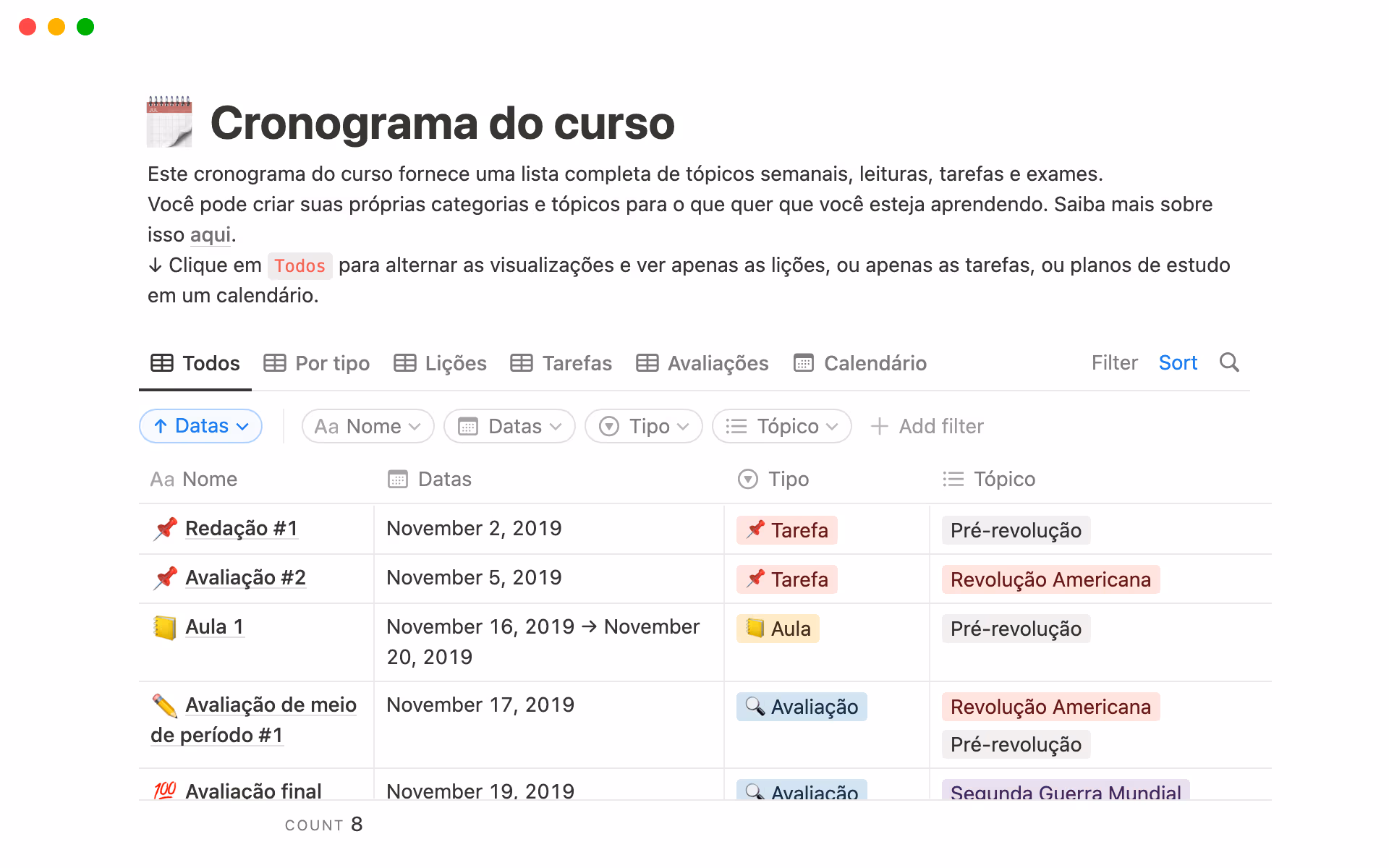 Cronogramas